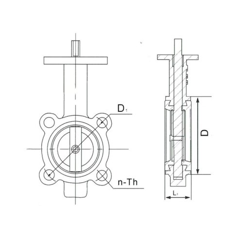 Marine lug type butterfly valve