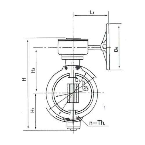 Marine double eccentric worm manual butterfly valve