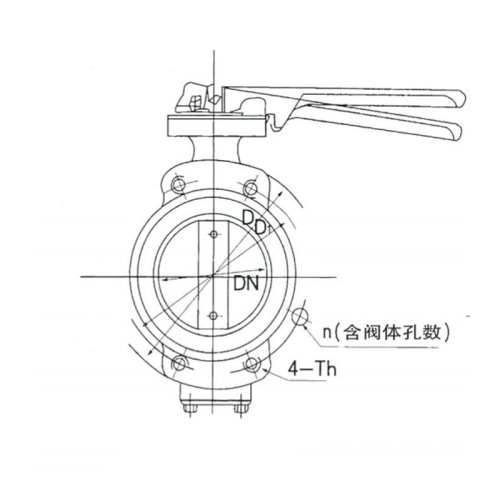 Marine center handle manual butterfly valve