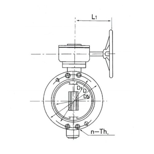Marine double eccentric flange worm gear manual butterfly valve